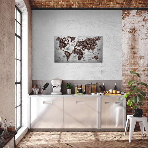 Wandbilder Wohnzimmer XXL Küche Kaffee Moderne Bilder Weltkarte